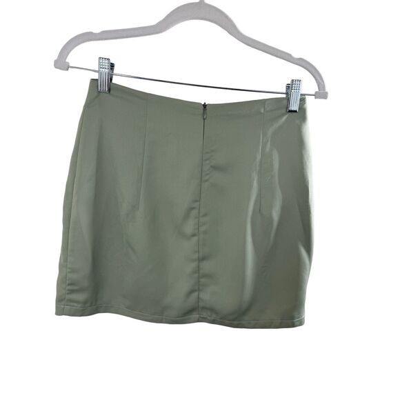 NWT Superdown Green Mini Skirt Size S Tie Waist Lined Minimalist - Picture 4 of 7